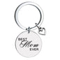 Stainless Steel Heart Keychain Polished Silver Open Charm Family Gift 8