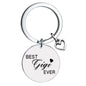 Stainless Steel Heart Keychain Polished Silver Open Charm Family Gift 13