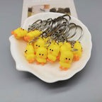 PVC Yellow Duck Keychain Cute Animal Charm Lightweight 4
