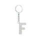 Diamond Inlaid Alphabet Keychain Silver Tone Zinc Alloy 10.5cm 10