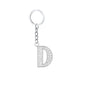 Diamond Inlaid Alphabet Keychain Silver Tone Zinc Alloy 10.5cm 8