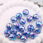 UV Plating Round Acrylic Beads 16mm Watermelon Stripe Printed 20pcs 7