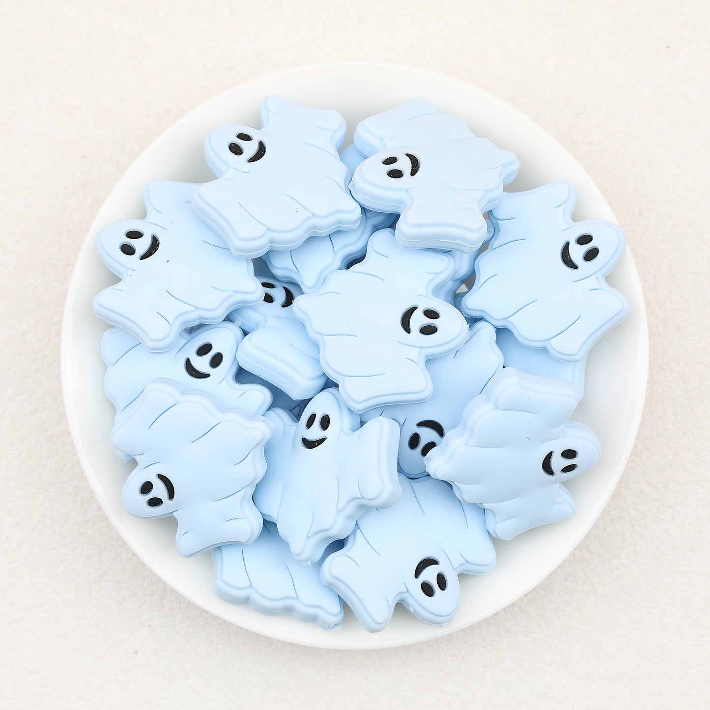 Halloween Multicolor Ghost Silicone Focal Beads 20pcs 7