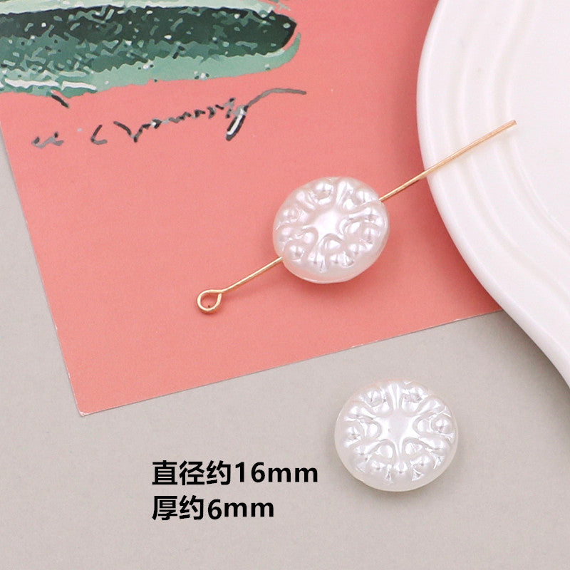 Vintage Baroque Style Imitation Pearl Acrylic Beads White Creamy 20pcs 4