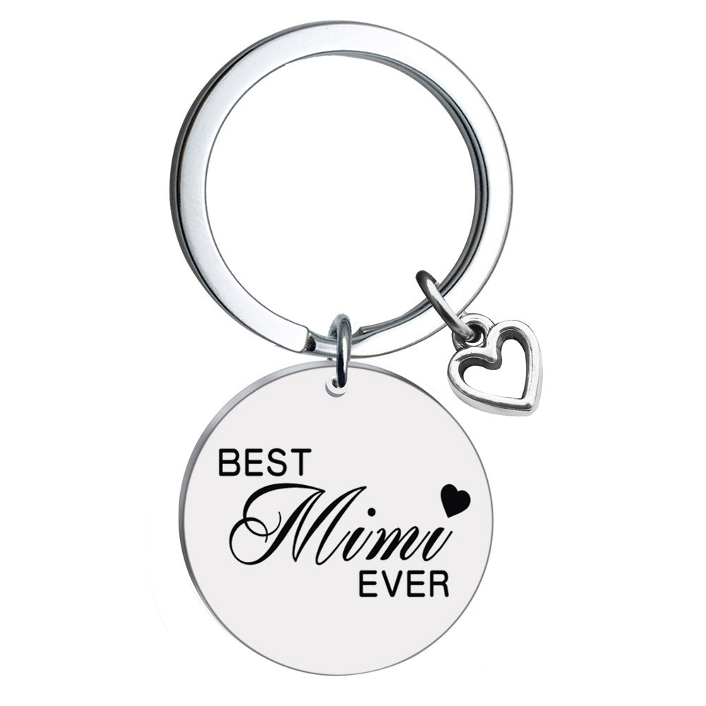 Stainless Steel Heart Keychain Polished Silver Open Charm Family Gift 10