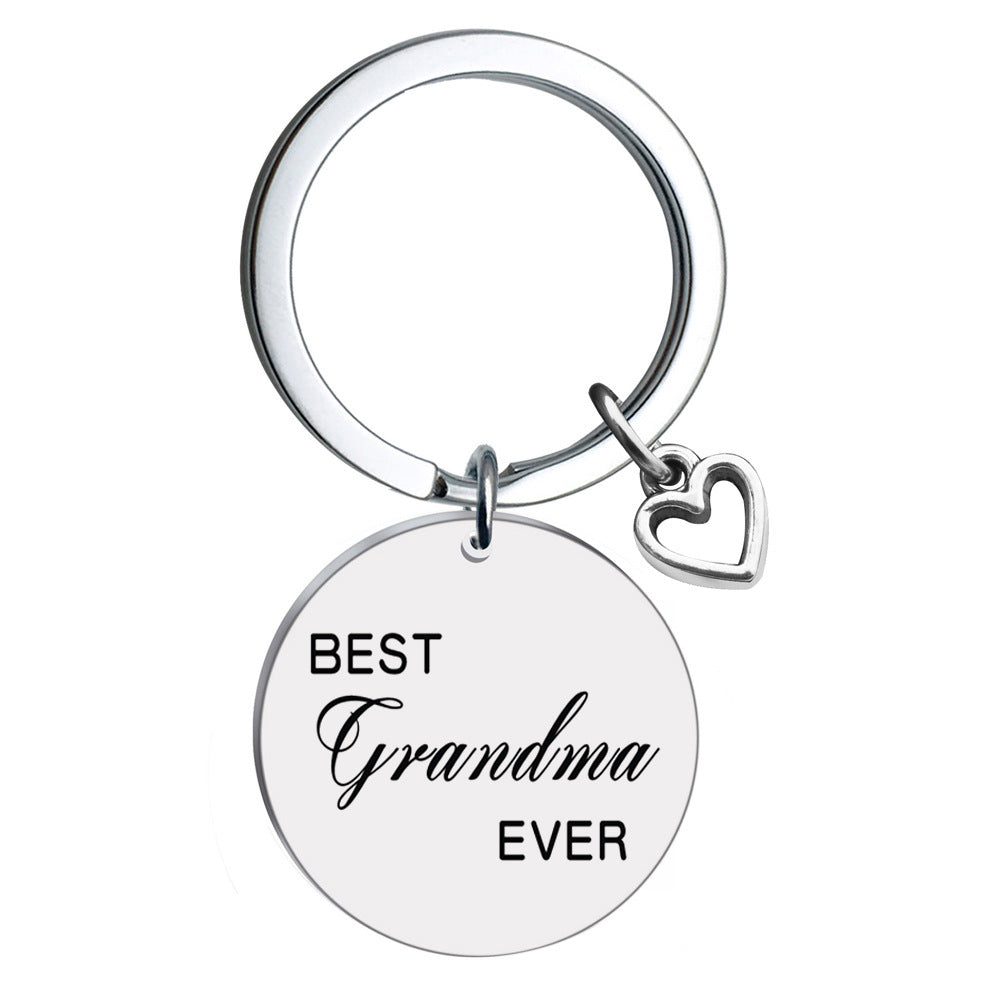 Stainless Steel Heart Keychain Polished Silver Open Charm Family Gift 12