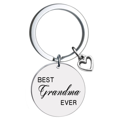 Stainless Steel Heart Keychain Polished Silver Open Charm Family Gift 12