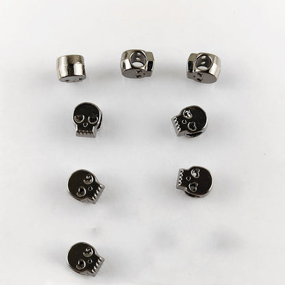 Skull Metal Beads 10mm Colorful Large Hole Zinc Alloy 50pcs 5
