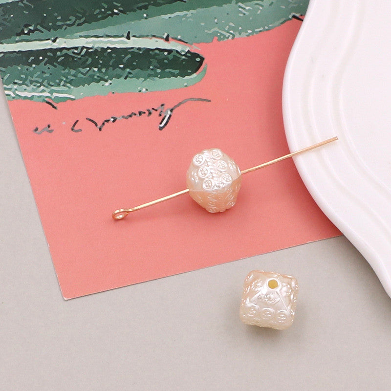 Vintage Baroque Style Imitation Pearl Acrylic Beads White Creamy 20pcs 14