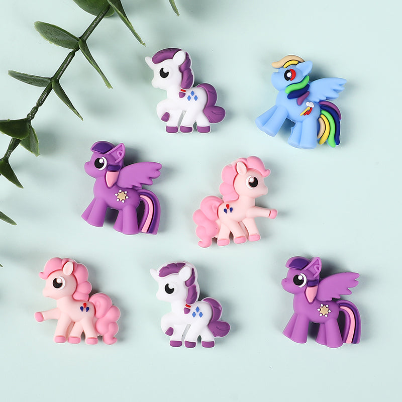 Silicone 3D Focal Beads My Little Pony Front Facing 20pcs 6