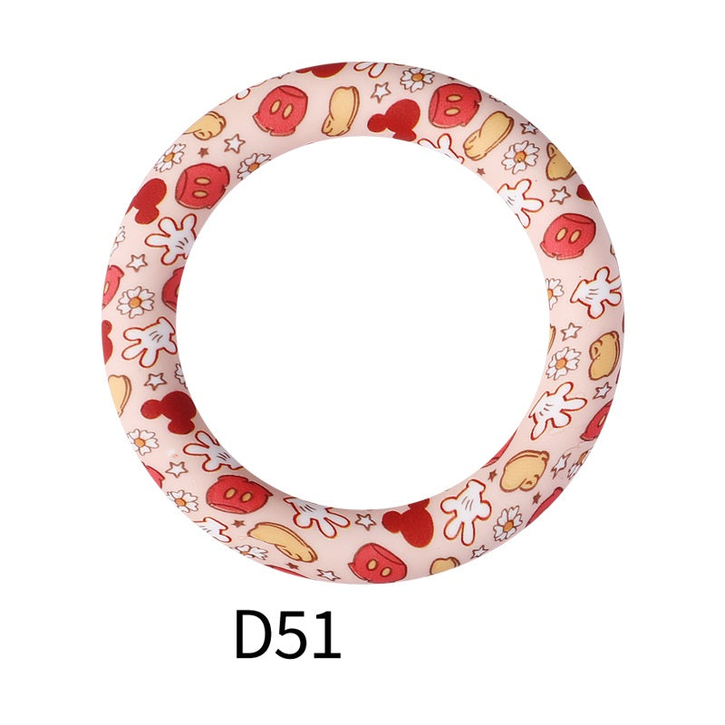 65mm Silicone Beads Printed Designs Vibrant Colors 10