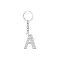 Diamond Inlaid Alphabet Keychain Silver Tone Zinc Alloy 10.5cm 5