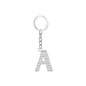 Diamond Inlaid Alphabet Keychain Silver Tone Zinc Alloy 10.5cm 5