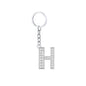 Diamond Inlaid Alphabet Keychain Silver Tone Zinc Alloy 10.5cm 12