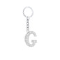 Diamond Inlaid Alphabet Keychain Silver Tone Zinc Alloy 10.5cm 11