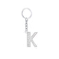 Diamond Inlaid Alphabet Keychain Silver Tone Zinc Alloy 10.5cm 15
