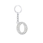 Diamond Inlaid Alphabet Keychain Silver Tone Zinc Alloy 10.5cm 19