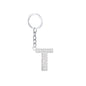 Diamond Inlaid Alphabet Keychain Silver Tone Zinc Alloy 10.5cm 24