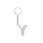 Diamond Inlaid Alphabet Keychain Silver Tone Zinc Alloy 10.5cm 29