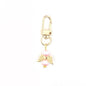 Alloy Baby Baptism Keychain Gold Tone Angel Wings Pastel Beads 8