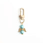 Alloy Baby Baptism Keychain Gold Tone Angel Wings Pastel Beads 10