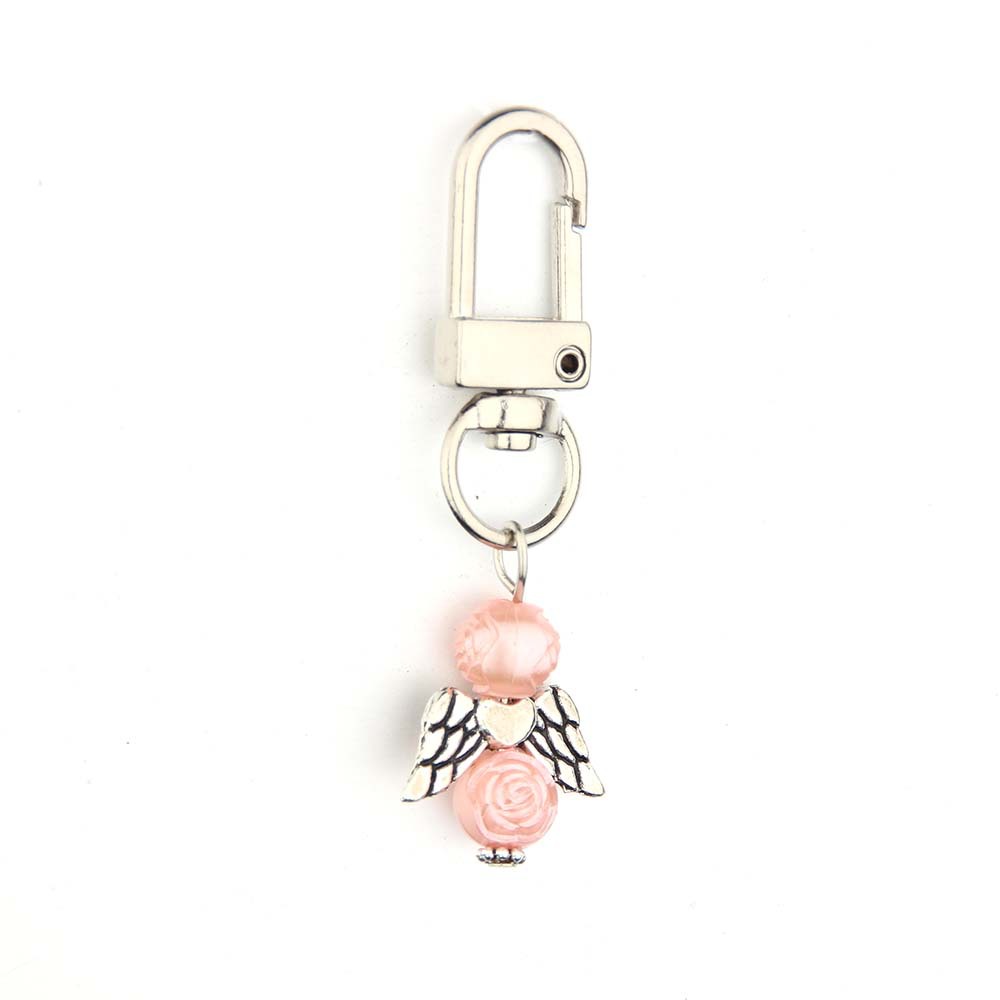 Mini Alloy Baby Love Keychain with Pastel Pearl Beads 17