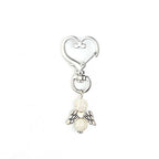 Alloy Angel Wings Beaded Keychain Whimsical Heart Charm 2