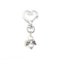 Alloy Angel Wings Beaded Keychain Whimsical Heart Charm 6