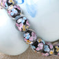 Lampwork Glass Beads Round 12mm 14mm Antique Floral Pattern 10pcs 10