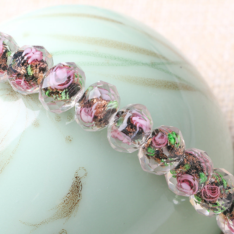 Transparent Flower Glass Beads 12mm Multicolor Assorted 100pcs 11
