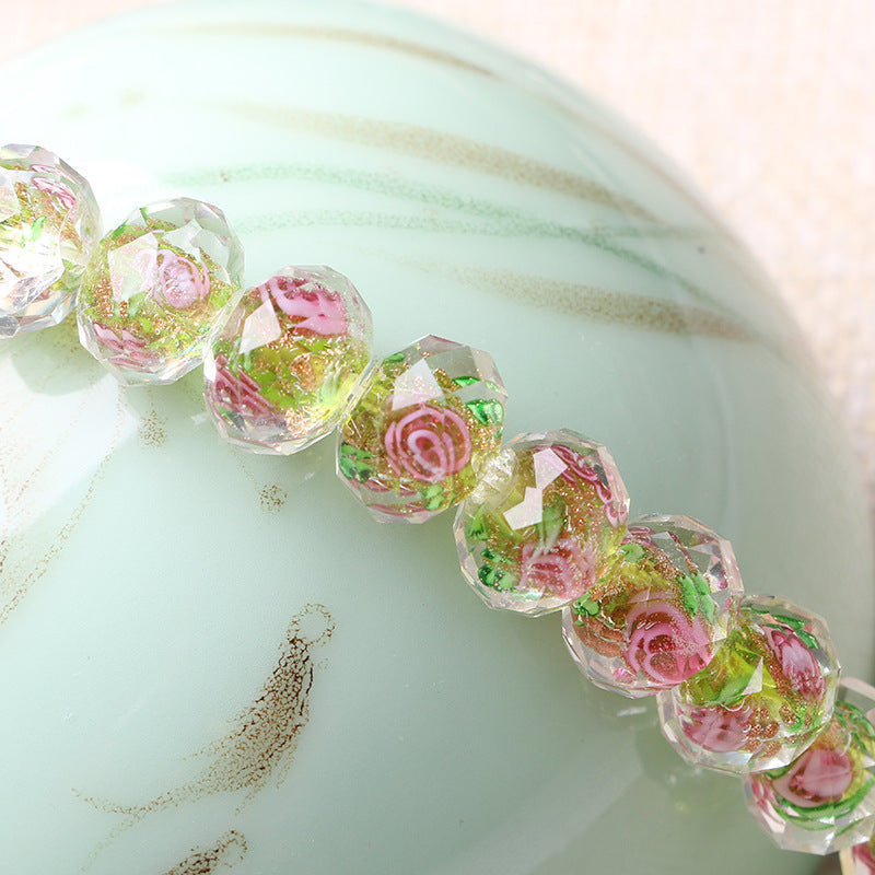 Transparent Flower Glass Beads 12mm Multicolor Assorted 100pcs 8