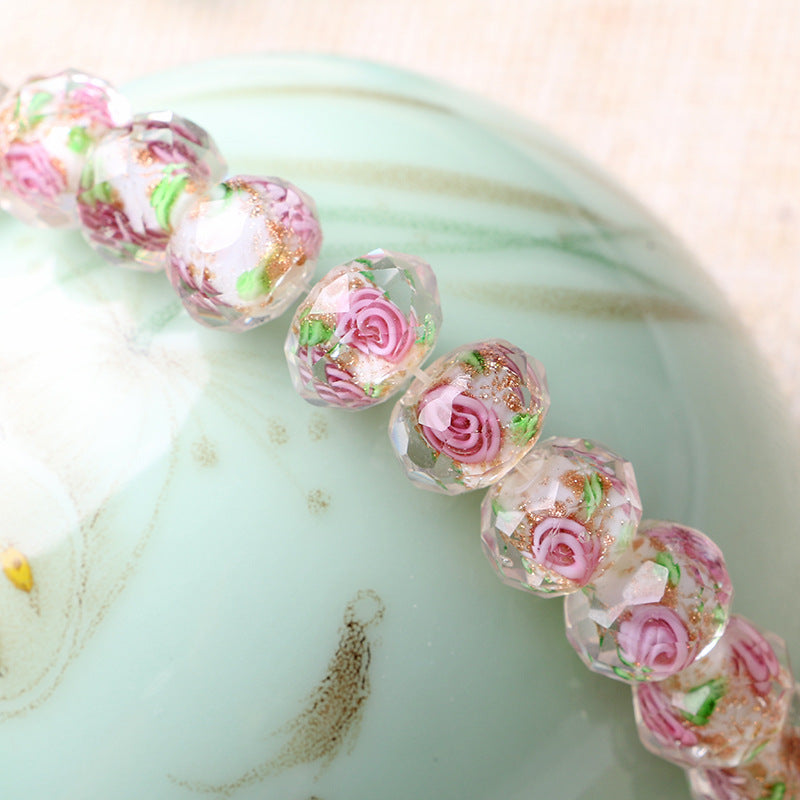 Transparent Flower Glass Beads 12mm Multicolor Assorted 100pcs 10