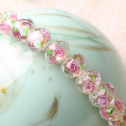 Transparent Flower Glass Beads 12mm Multicolor Assorted 100pcs 10