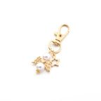 Alloy Baby Baptism Keychain Gold Tone Angel Wings Pastel Beads 4