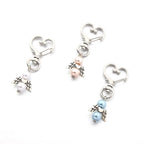 Alloy Angel Wings Beaded Keychain Whimsical Heart Charm 5