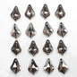 Electroplated Maple Leaf Glass Beads 11x16mm Double-Sided Single Hole 30pcs 17