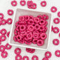Acrylic Wavy Spacer Beads 12mm Baking Painted Colorful 50pcs - dark pink