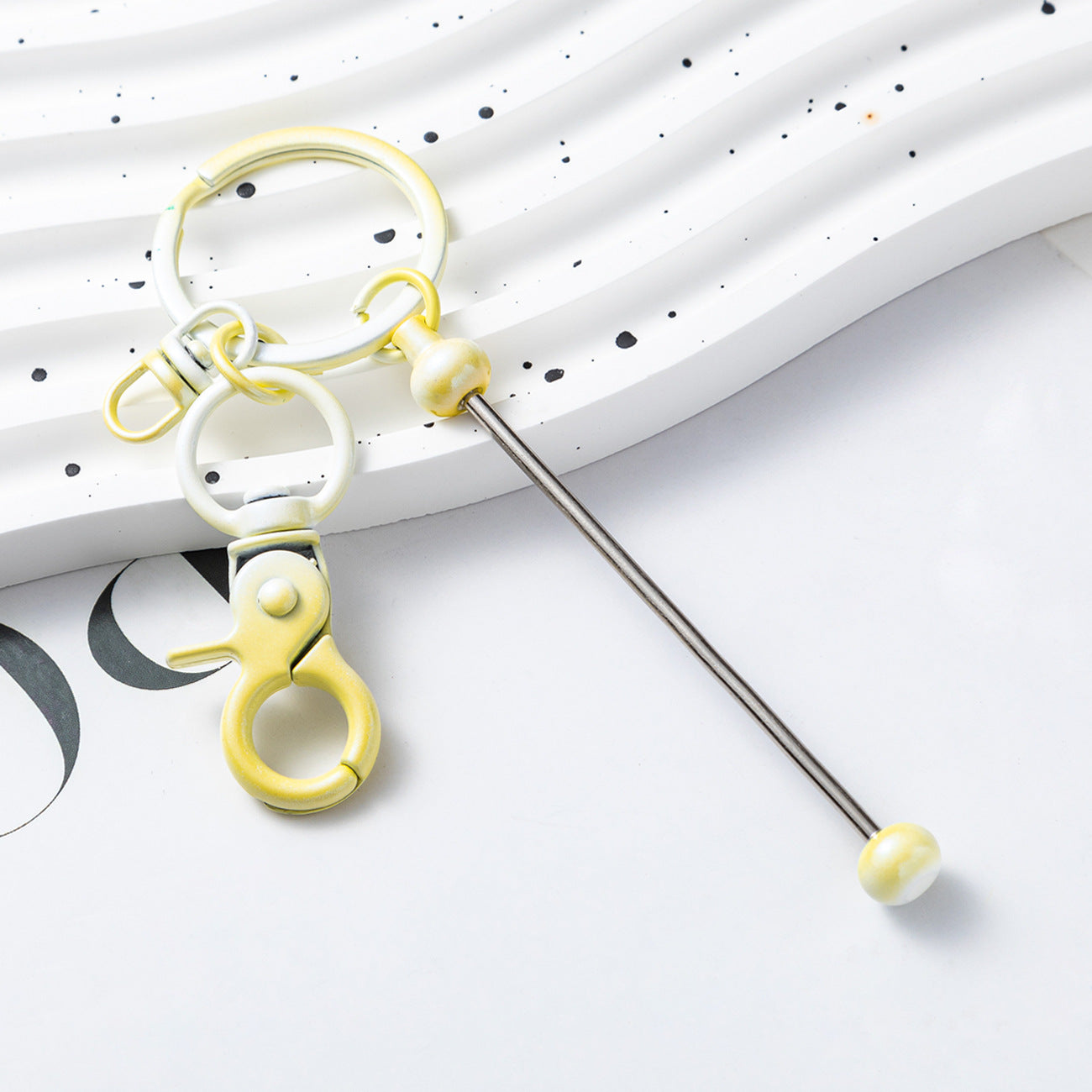 Beadable Gradient Color DIY Metal Keychain