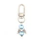 Mini Alloy Baby Love Keychain with Pastel Pearl Beads 16