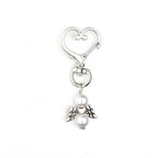 Alloy Angel Wings Beaded Keychain Whimsical Heart Charm 3