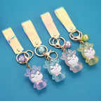 Acrylic Christmas Elk Keychain Frosted Glowing Iridescent Strap