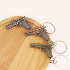 Vintage Metal Alloy Simulated Pistol Keychain Compact 5x3cm 2