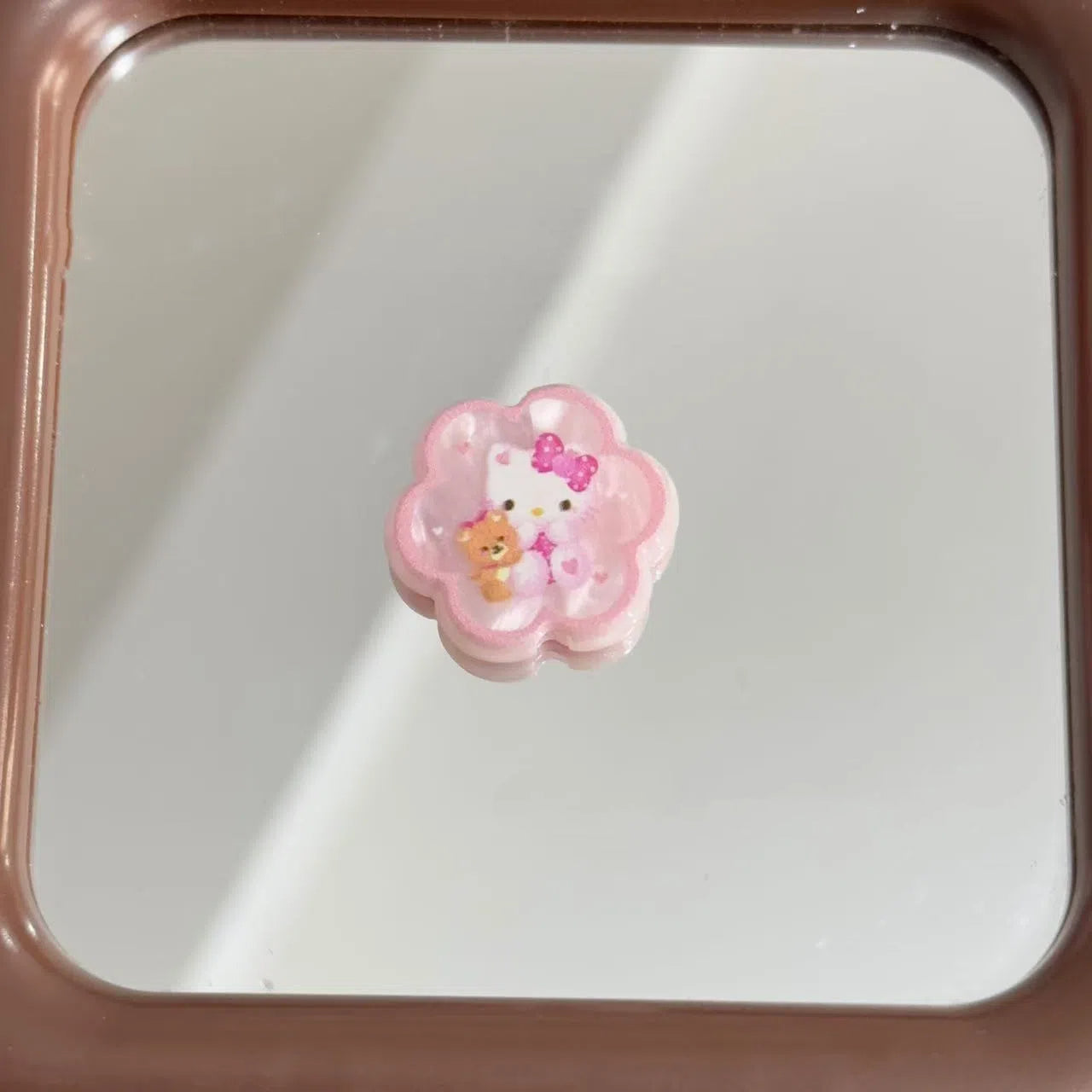 Flower Acrylic Beads 25mm Hello Kitty Pattern Pastel Colors 10pcs 5
