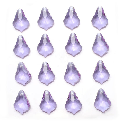 Electroplated Maple Leaf Glass Beads 11x16mm Double-Sided Single Hole 30pcs 18