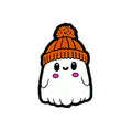 Silicone Focal Beads Baby Ghost Wearing Orange Hat