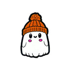 Silicone Focal Beads Baby Ghost Wearing Orange Hat
