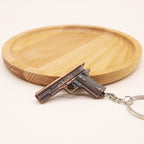 Vintage Metal Alloy Simulated Pistol Keychain Compact 5x3cm 4