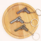 Vintage Metal Alloy Simulated Pistol Keychain Compact 5x3cm