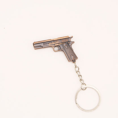 Vintage Metal Alloy Simulated Pistol Keychain Compact 5x3cm 6