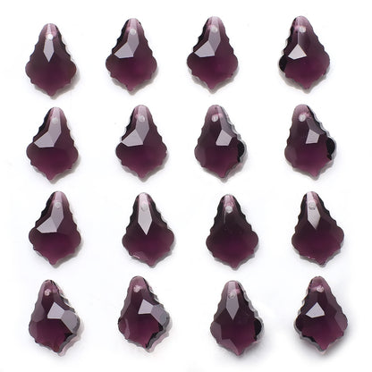Electroplated Maple Leaf Glass Beads 11x16mm Double-Sided Single Hole 30pcs 19